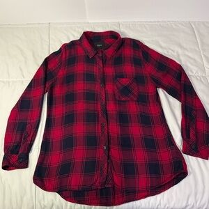 RAILS Flannel Button Up Shirt Hunter Midnight Garnet Sz L - Red/Navy Cabincore